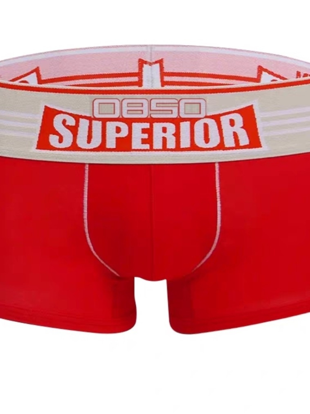 Men's Red Boxer Briefs with Contrast Waistband